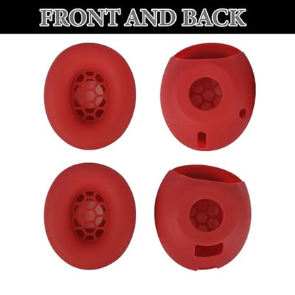 Aiivioll Studio Pro Silicone 2 in 1 Case Cover Set, Anti-Scratch Ear Pad Cover/Zipper Headband Cover for Beats Studio Pro Headphone, Studio Pro Soft Silicone Protector Accessories(Red) - color: Red