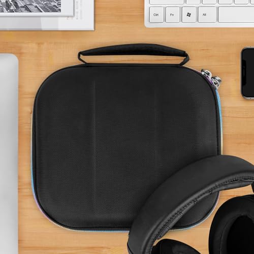 Geekria Shield Headphones Case Compatible with Sennheiser HD400PRO, HD560S, HD598, HD 599SE, HD280PRO, HD 600, Replacement Hard Shell Travel Carrying Bag with Cable Storage (Black) - color: Black