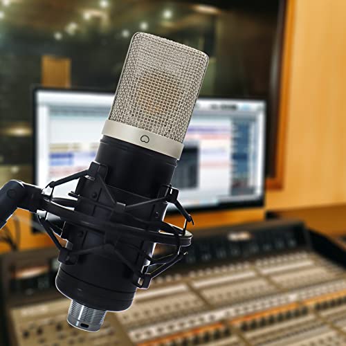 Metal Shock Mount, Mic Clip Holder for Diameter 43-48mm Condenser Microphone, Anti-Vibration Suspension High Isolation Mic Stand
