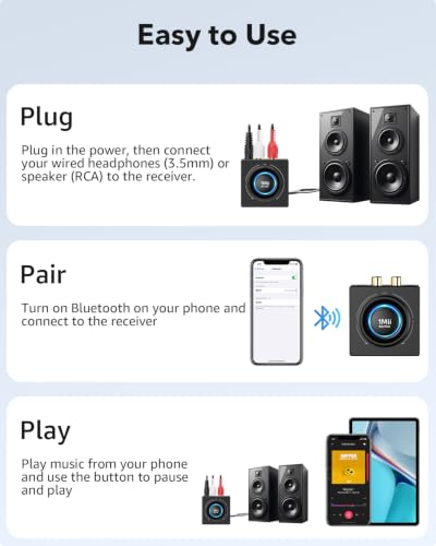 1Mii B06T3 Bluetooth 6.0 Receiver for Home Stereo, Wireless Audio Adapter - color: B06T3 (Standard)