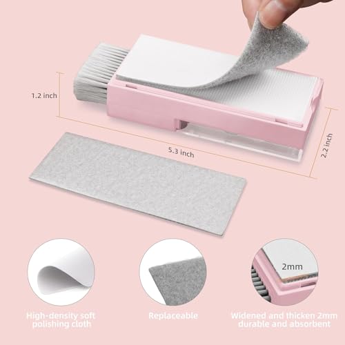 Keyboard Cleaning Kit, All-in-One Laptop & Computer Screen Cleaner, Pink | Multi-function Electronic Cleaner, Soft Bristle Brush, Computer Screen-safe Spray, Compact, for MacBook, iPad, iPhone, earbud - color: Light Pink