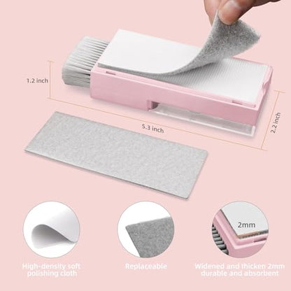 Keyboard Cleaning Kit, All-in-One Laptop & Computer Screen Cleaner, Pink | Multi-function Electronic Cleaner, Soft Bristle Brush, Computer Screen-safe Spray, Compact, for MacBook, iPad, iPhone, earbud - color: Light Pink