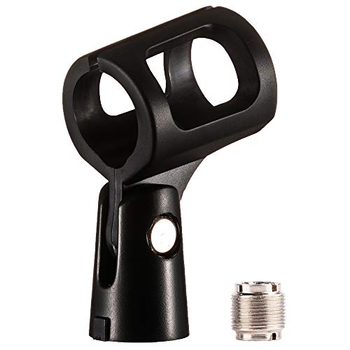 2-Pack LYRCRO Microphone Clip with 5/8" Male to 3/8" Female Adapter for Handheld Microphones Such as Shure Sm57 Sm58 AKG D5 SENNHEISER 835/845