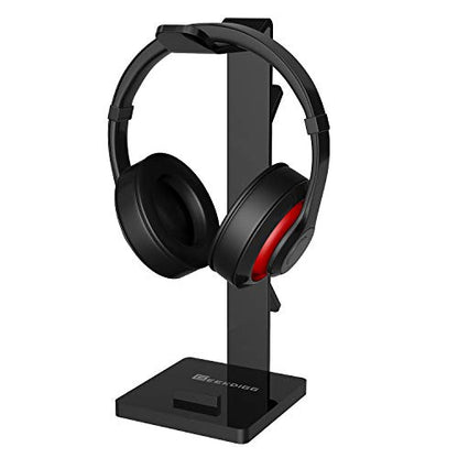 Headphone Stand Gaming Headset Holder For Desk Cable Organizer & Cellphone Stand for All Headphones Size headphone Holder Set Gaming PC Accessories Gaming Station – Black