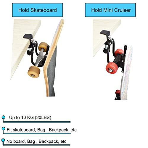YYST Desk Mount Clamp-On Bag Holder Hook Backpack Hanger Portable for Backpack, Handbag, Purse, Laptop Bag, Tote Bag, Messenger Bag,Table Desk, Under Counter (20 lb. Capacity) (1)