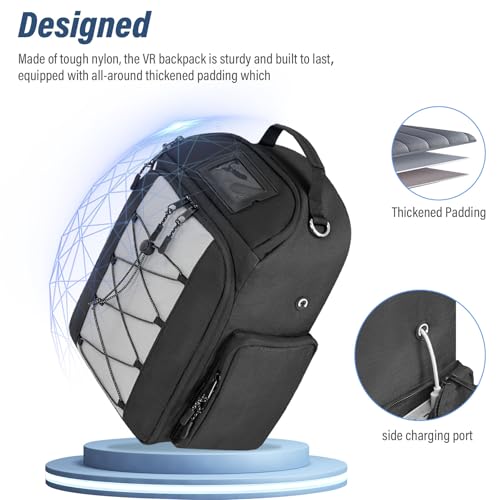 ORKELS Carrying Case for Meta Quest 2/Quest 3/Quest 3S/Quest Pro, Travel Backpack Bag for VR All-in-One Gaming Headset, Elite Strap, Controllers & Accessories
