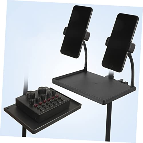 Microphone Stand Tray Clamp-on Tripod Shelf Sound Card Clip-on Tray Secure and Stable for Singing