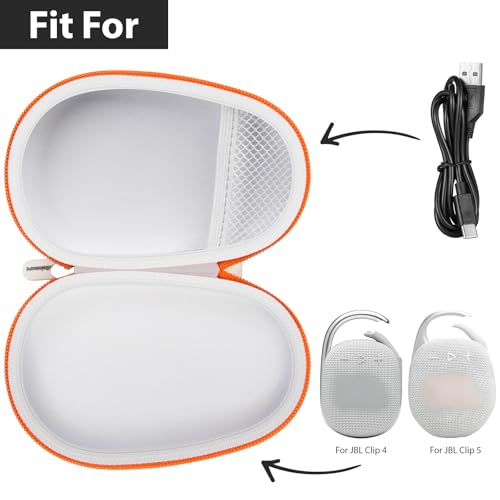 Carrying Case for JBL Clip 5 and for JBL Clip 4 Speaker - color: white