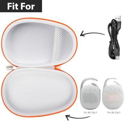 Carrying Case for JBL Clip 5 and for JBL Clip 4 Speaker - color: white