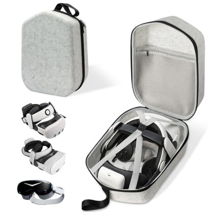 sarlar Hard Carrying Case for Meta Quest 3/3S/Oculus Quest 2/Pimax Dream Air, Large Space for BOBOVR S3 Pro/M3 Pro/Kiwi Design Battery Head Strap All Accessories, Ideal for Travel Home Storage - size: L/For BOBOVR S3 Pro