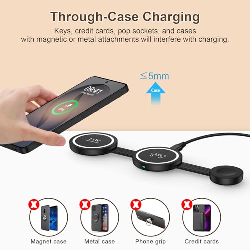 18W Fast Wireless Charger Pad 3 in 1 Foldable Wireless Charging Station