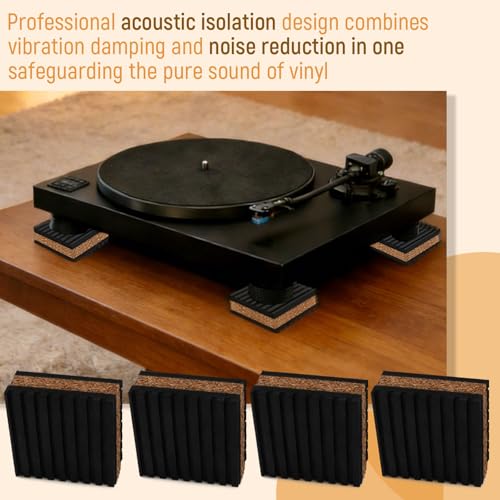 4 Cork soundproof Pads (2" X 2" X 7/8")