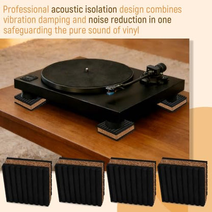 4 Cork soundproof Pads (2" X 2" X 7/8")