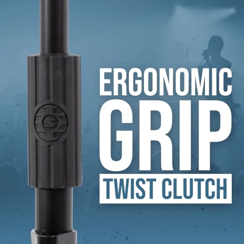 Shure by Gator Tripod Mic Stand with Telescoping Boom (SH-TRIPODSTANDTBM) | Twist Clutch Adjusts Height Between 41-70" Collapsible Tripod Base with Non-Slip Rubber Feet - style: Standard Clutch + Boom