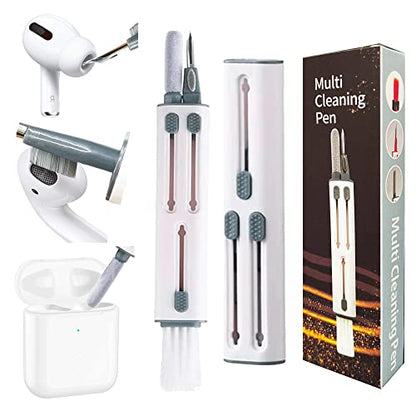 Cleaner Kit Compatible with Airpod Pro 1st 2nd 3rd Generation, Cleaning Kit and Keyboard Brush Gen 3 2 1, Pen Ear Bud Cleaning Tool for Earbuds, Laptop, Phone, (White)