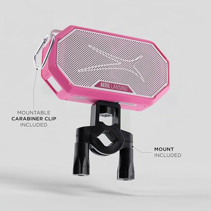 Altec Lansing Portable Bluetooth Speaker HYDRAMINI 2.0, IP67 Waterproof, Portable Speaker, 12h Playtime, Wireless Pairing, USB-C Quick Charge, Magnetic Bluetooth, Voice Assistant Integration - color: Electric Pink/White