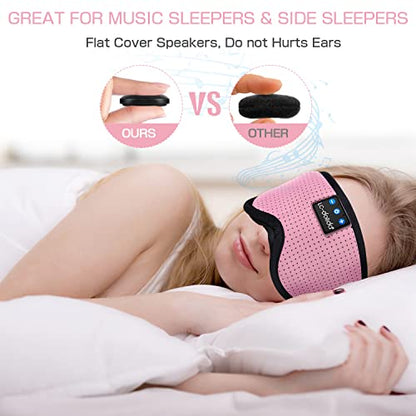 Sleep Mask with Bluetooth Headphones,LC-dolida Sleep Headphones Bluetooth Sleep Mask 3D Sleeping Headphones for Side Sleepers Best Gift and Travel Essential (Classical Pink) - color: Classical Pink