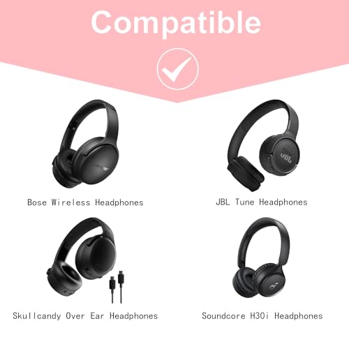 XANAD Hard Case for Bose QuietComfort, QC Ultra, QC 45, QC 35, QC45 SE, QC SE or Skullcandy Crusher Evo, Hesh ANC, Hesh Evo, Crusher ANC 2, Crusher, Riff 2 Noise Headphones（Outer Pink +Inner Pink） - color: Outer Pink +Inner Pink
