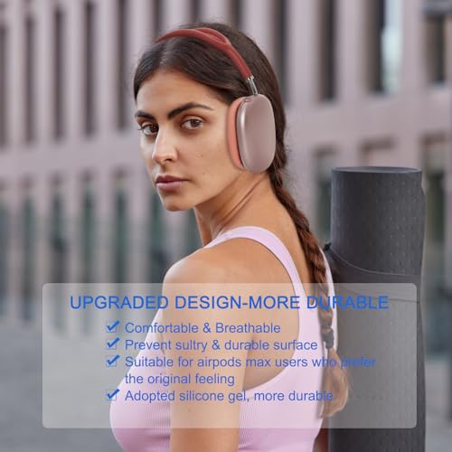Upgraded Ear Cushions for Apple AirPods Max Headphones, GVOEARS Mesh Material Earpads Replacement Cover for AirPods Max with Silicone Gel & Strong Magnet (Pink) | G GVOEARS Upgraded Ear Pads for AirPods Max 1&2 Headphones with Silicone Gel & Strong Magnet