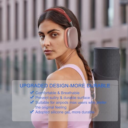 Upgraded Ear Cushions for Apple AirPods Max Headphones, GVOEARS Mesh Material Earpads Replacement Cover for AirPods Max with Silicone Gel & Strong Magnet (Pink) | G GVOEARS Upgraded Ear Pads for AirPods Max 1&2 Headphones with Silicone Gel & Strong Magnet