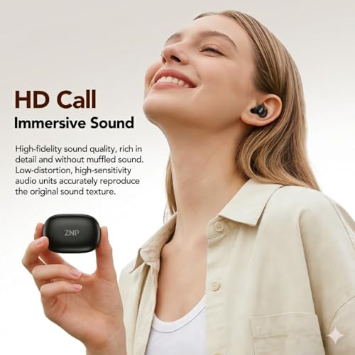 MS217 AI Translation Earbuds Real Time, 165 Languages Translator, Wireless Sleep Earbuds Mini Invisible Design, Noise Blocking in-Ear Earphones for Side Sleepers, Clear Calls, Travel & Work