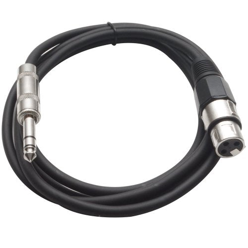 Seismic Audio - SATRXL-F6 - Black 6' XLR Female to 1/4" TRS Patch Cable - color: Black, size: 6 Foot