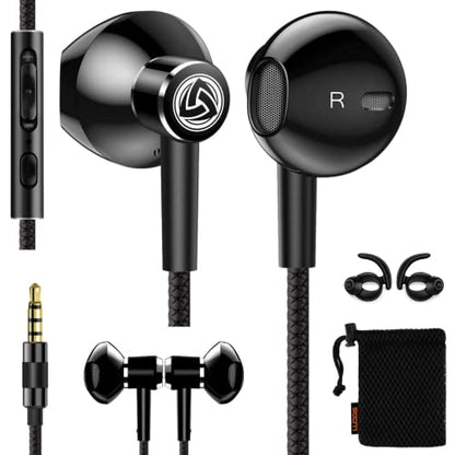 LUDOS SPECTA Wired Earbuds in-Ear Headphones, 5 Years Warranty, Earphones with Microphone for Clear Calls, Noise Isolating, for iPhone, iPad, Samsung, Laptop, School Students, Kids, Women, Small Ears