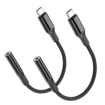 YANZIE USB C to 3.5mm Audio Adapter 2-Pack, Aux Headphone Jack Dongle | Built-in DAC for clear wired audio works with USB-C iPhone 16/15, Galaxy S24/S23, Pixel, iPad that support audio out