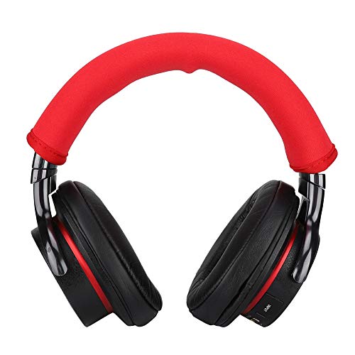 Semme Replacement Headset Earphone Cushion Headband Pad Cover for Iron M50 Soft Protein Skin Zippered Design for Noise Reduction Slip Comfort (Red) - color: Red