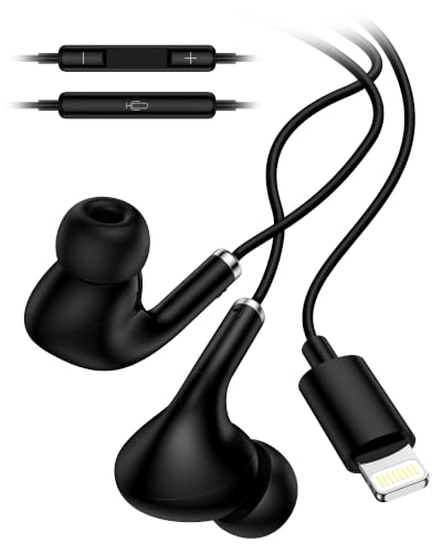 Wired Lightning Ear Buds for Apple Airpods iPhone 14 13, Headphones Earbuds | i Phone 14+ 14Pro 13 12 11 Pro Max Plus Lightening Connector, Ear phones with Microphone Lighting Air Pods Airpods - color: Wired Ear Buds-Black