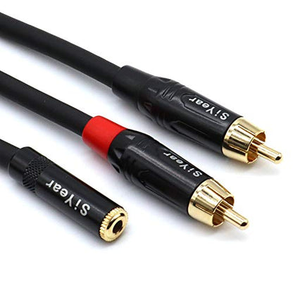 3.5mm Female to 2 RCA Male Y Splitter Cable, 3.5mm (1/8 inch) Female to Dual RCA/Phono Male Stereo Audio Breakout Adapter （50cm - color: 3.5F-2RCAM