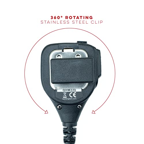 BTECH QHM22D Dual Push-to-Talk (PTT) Speaker Mic, Platinum Series IP54 Rainproof Shoulder Mic for BaoFeng, BTECH, Kenwood Radios (Pack of 2) - size: Single (Pack of 2), style: QHM22D Dual PTT Speaker Mic
