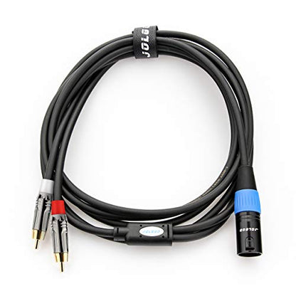 JOLGOO 언밸런스 듀얼 RCA to XLR 수 Y 스플리터 패치 마이크 케이블, XLR 수 1개 - 2 RCA 수 Y 어댑터 코드 케이블, 3m(10피트) - size: 10 Feet, style: 듀얼 RCA 수 - XLR 수