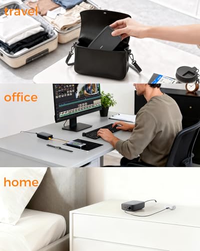 TESSAN 65W USB Charging Station, 6-in-1 USB Charger with Wireless Charging | 15W fast wireless charging compatible with iPhone 17/16/15, 2 USB C, 2 USB A for Tablet and Laptop, Home Office Accessories