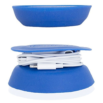Budley - Tangle-Free Earphone/Earbud Case, Compact Storage System, Silicone (Royal Blue, Set of 1) - color: Royal Blue