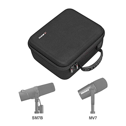 RLSOCO Hard Case Compatible With Shure MV7X / MV7+ / MV6 / MV7 / MV7i Podcast Dynamic Microphone & Shure SM7B / SM7dB Vocal Dynamic Microphone - color: Black
