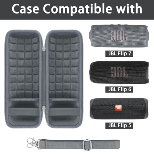 co2CREA Hard Travel Case for JBL Flip 7/6/5/4 Speaker, Grey - color: Grey Case
