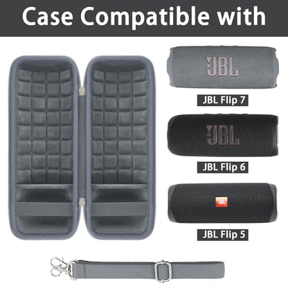 co2CREA Hard Travel Case for JBL Flip 7/6/5/4 Speaker, Grey - color: Grey Case