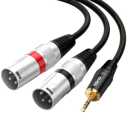 tisino 3.5mm to Dual XLR Stereo Cable 1/8 inch Mini Jack to 2 XLR Male Y Splitter Adapter Cord- 3.3 FT - size: 3.3 feet