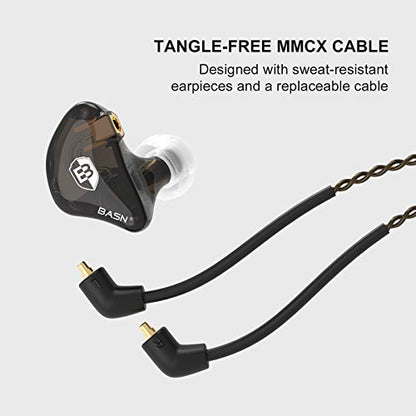 BASN Bsinger 2nd Generation in Ear Monitor Headphones for Musicians, Black | Sound Isolating Earphones with Dual Dynamic Drivers Detachable MMCX Cable - color: Brown
