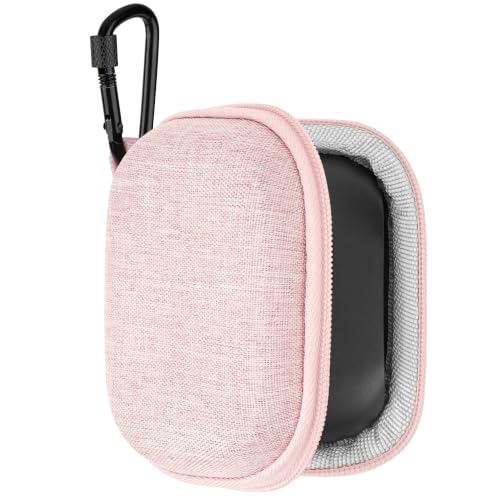 Geekria Shield Earbuds Case Compatible with JBL Vibe Buds 2, Tune Beam, Vibe Beam 2, Tune Buds 2 True Wireless Earbuds, Replacement Hard Shell Travel Carrying Bag with Cable Storage (Pink)