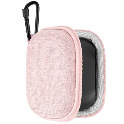 Geekria Shield Earbuds Case Compatible with JBL Vibe Buds 2, Tune Beam, Vibe Beam 2, Tune Buds 2 True Wireless Earbuds, Replacement Hard Shell Travel Carrying Bag with Cable Storage (Pink)