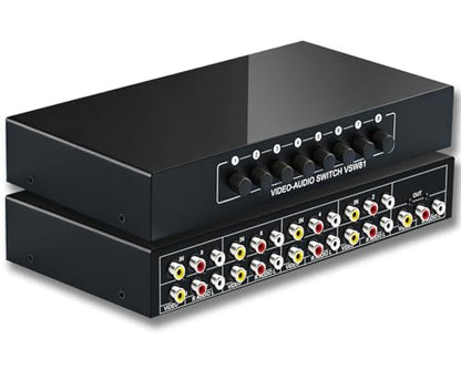 RCA AV Switch 8 in 1 Out Composite Video L/R Audio Switcher