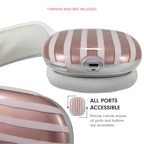 Sonix Protective Case for AirPods Max Headphones - Stylish TPU Hard Shell Ear Cup Covers | Abstract Stripe Nude - color: Abstract Stripe Nude