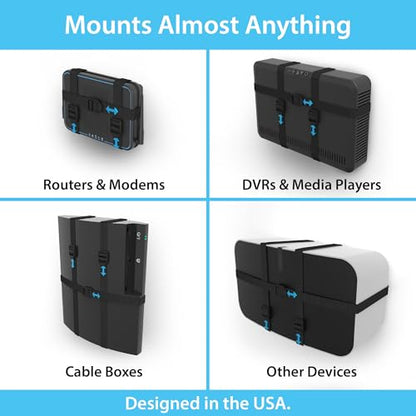 TotalMount Universal Mount for Electronics – Designed in the USA | Adjustable and Secure Wall Mount for Your Cable Box, Router, Modem, Wi-Fi Devices, DVR, and More (37 Inch Max Circumference)