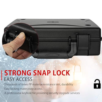 TORIBIO Hard Carrying Case with Foam, Shockproof Storage Box 13.6"x8.3"x2.5" - size: 13.6" x 8.3" x 2.5"