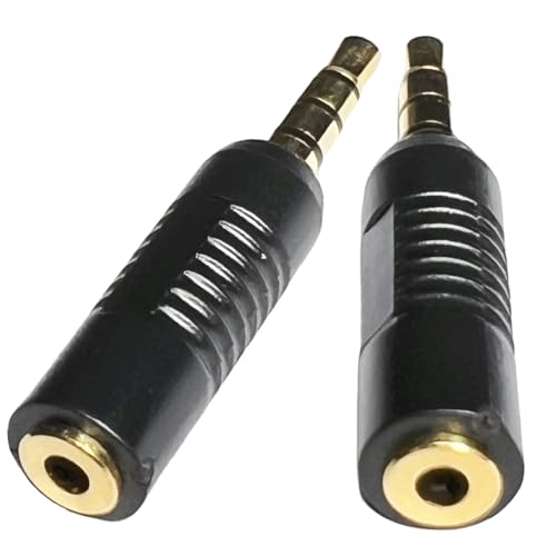 CESS 3.5mm TRRS Male to 2.5mm Female Headset Adapter, 2 Pack