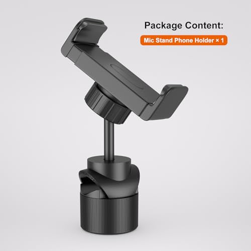 LINCO Mic Stand Phone Holder with O-Clamp PC002 | Adjustable phone holder for most smartphone stand, compatible with iPhone 16/15/14/13/12/Pro/Max, Samsung Galaxy