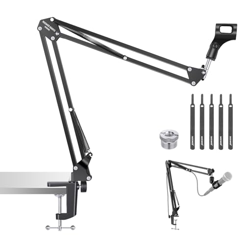 NEEWER Microphone Arm Stand, Suspension Scissor Boom Mic Desk Mount, MS006 | Clip, 3/8" to 5/8" Adapter, Compatible with Blue Yeti Snowball HyperX QuadCast SoloCast Shure, Max Load 3.3 lb - style: MS006