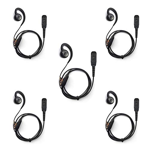 PROMAXPOWER [5-Pack C-Shape Swivel Earpiece with PTT for APX4000 - size: 5-Pack